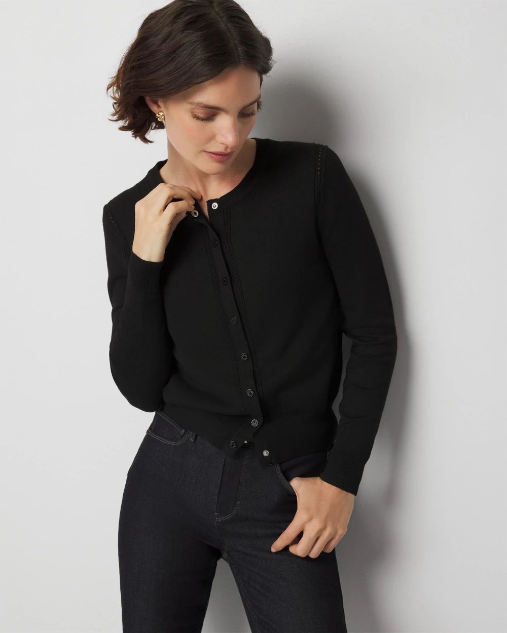 Womens petite black cardigan discount